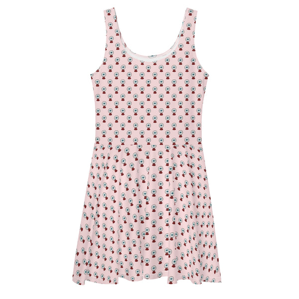 Eye Candy Machine Logos Pink Skater Dress