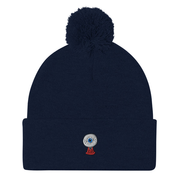 Eye Candy Machine "Plain Logo" Pom-Pom Beanie