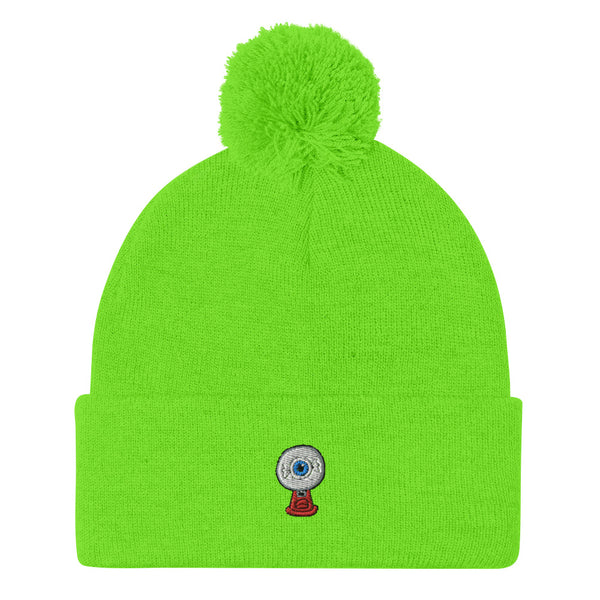 Eye Candy Machine "Plain Logo" Pom-Pom Beanie