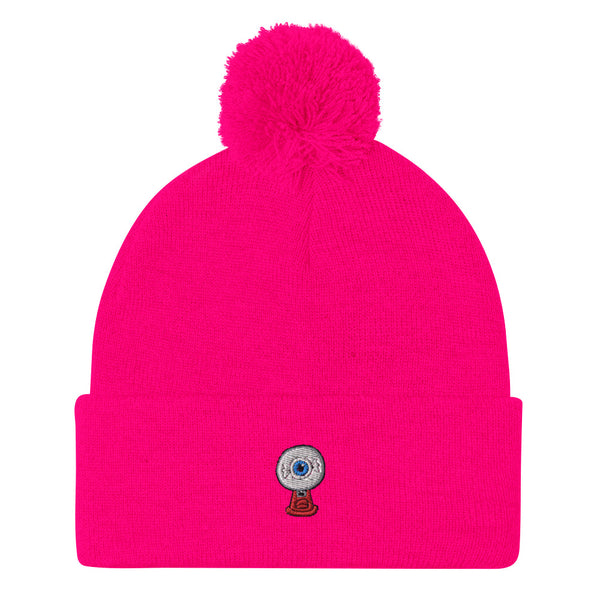 Eye Candy Machine "Plain Logo" Pom-Pom Beanie